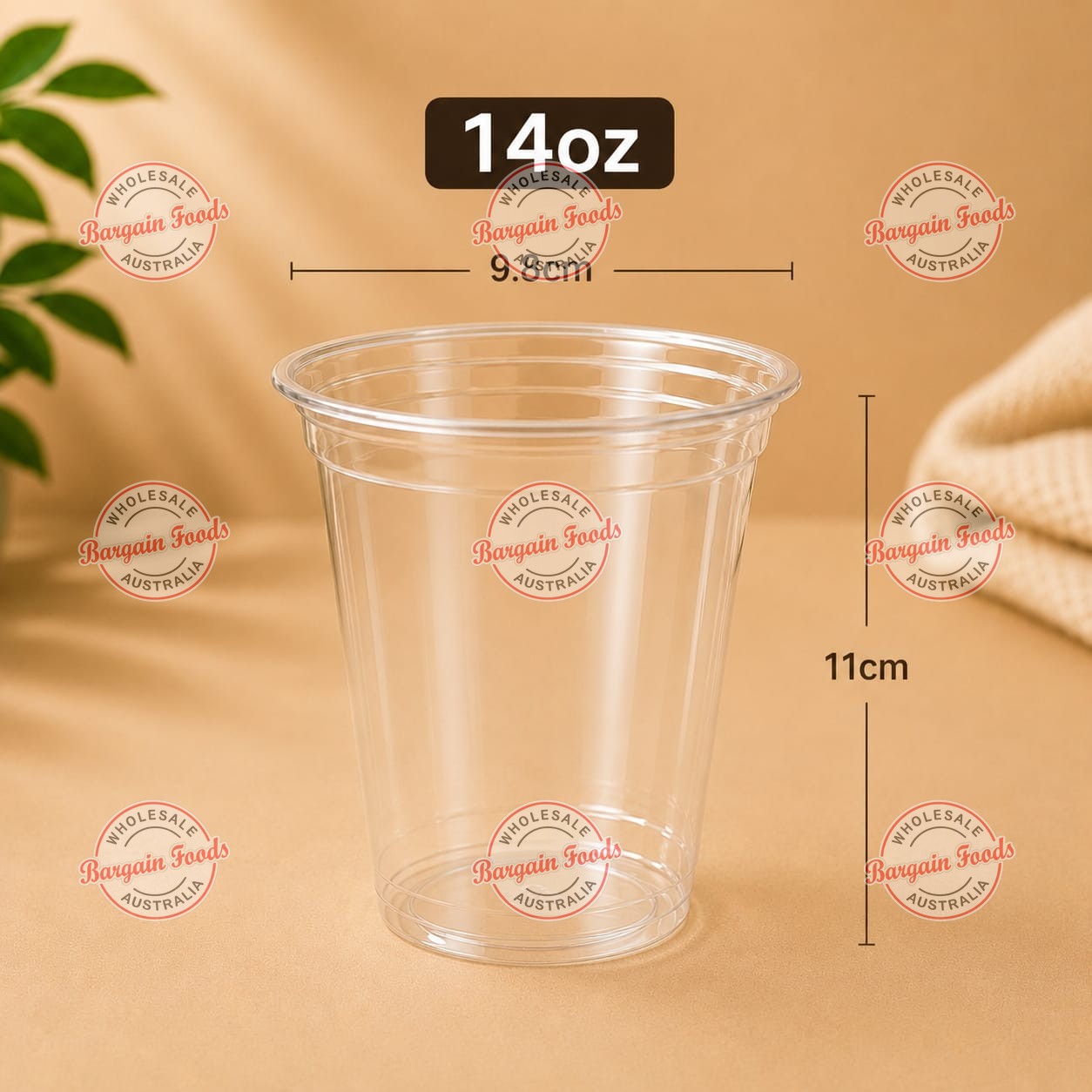 Clear Pet Cup 14oz 98mm Top - 1000pcs (BULK)