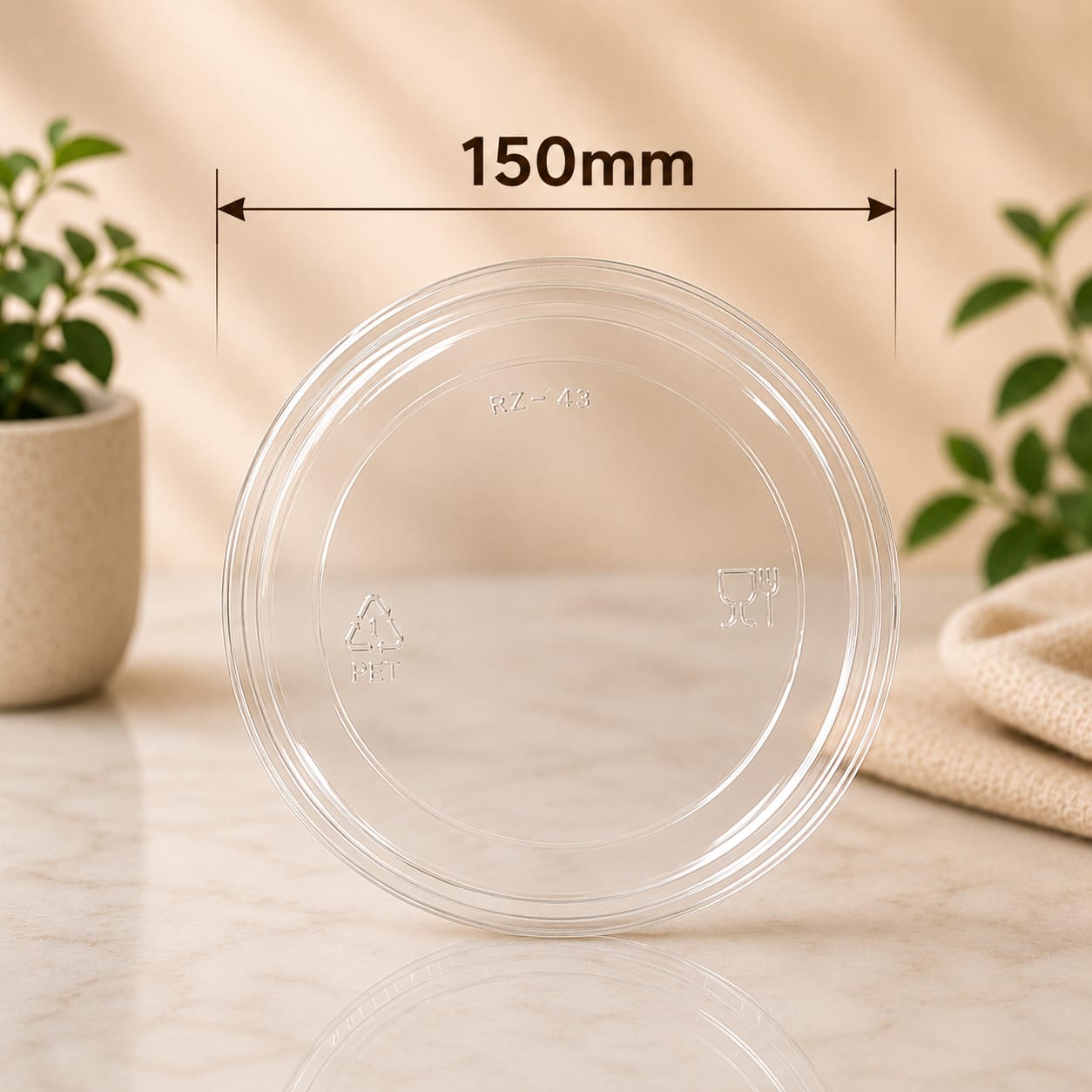 Plastic Salad Bowl 150mm Lids COLD FOOD - 300pcs (BULK)