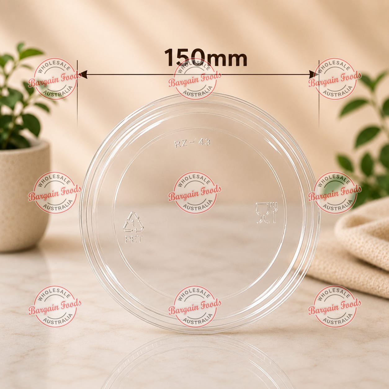 Plastic Salad Bowl 150mm Lids COLD FOOD - 300pcs (BULK)