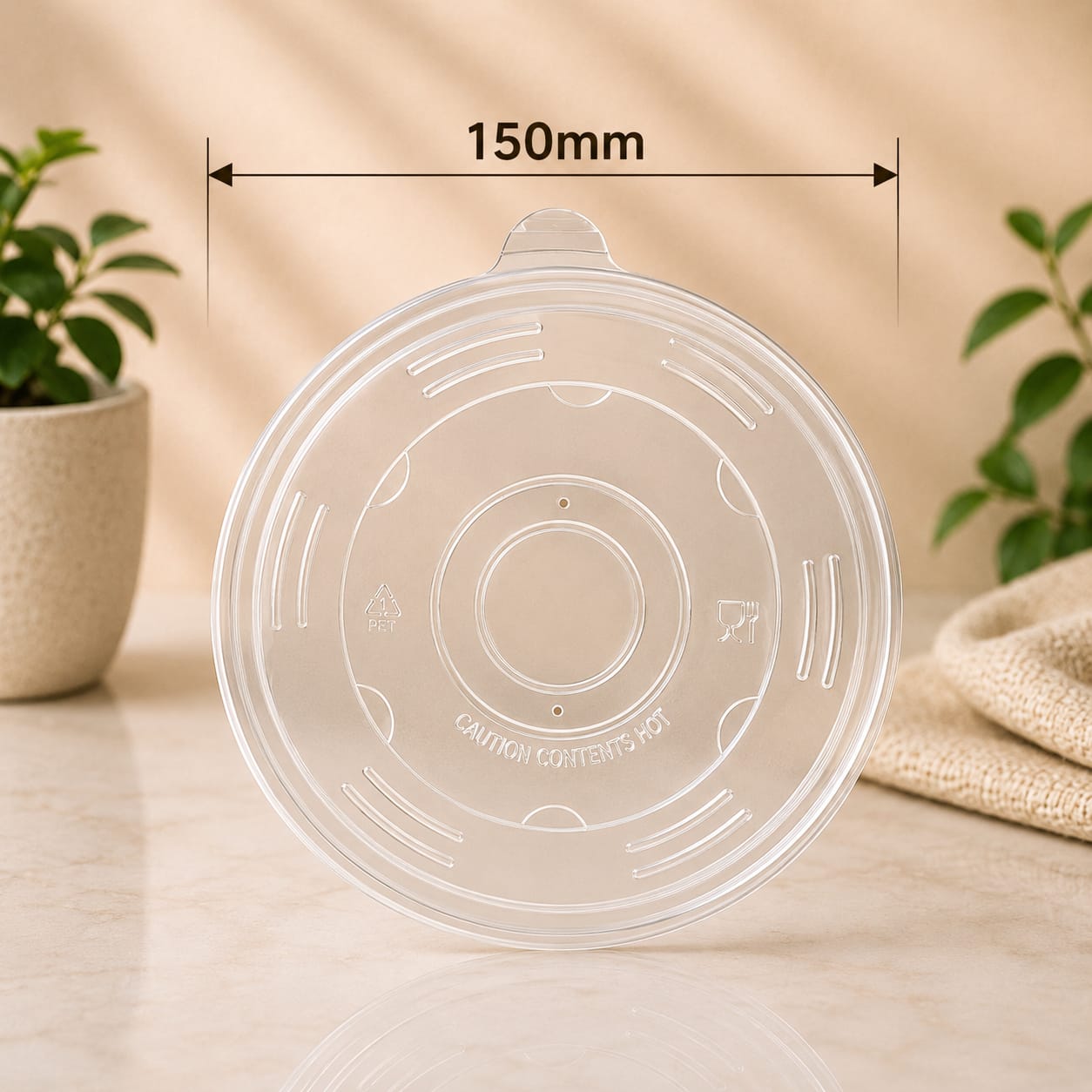 Salad Bowl Frosted Plastic 150mm Lids HOT FOOD - 300pcs (BULK)