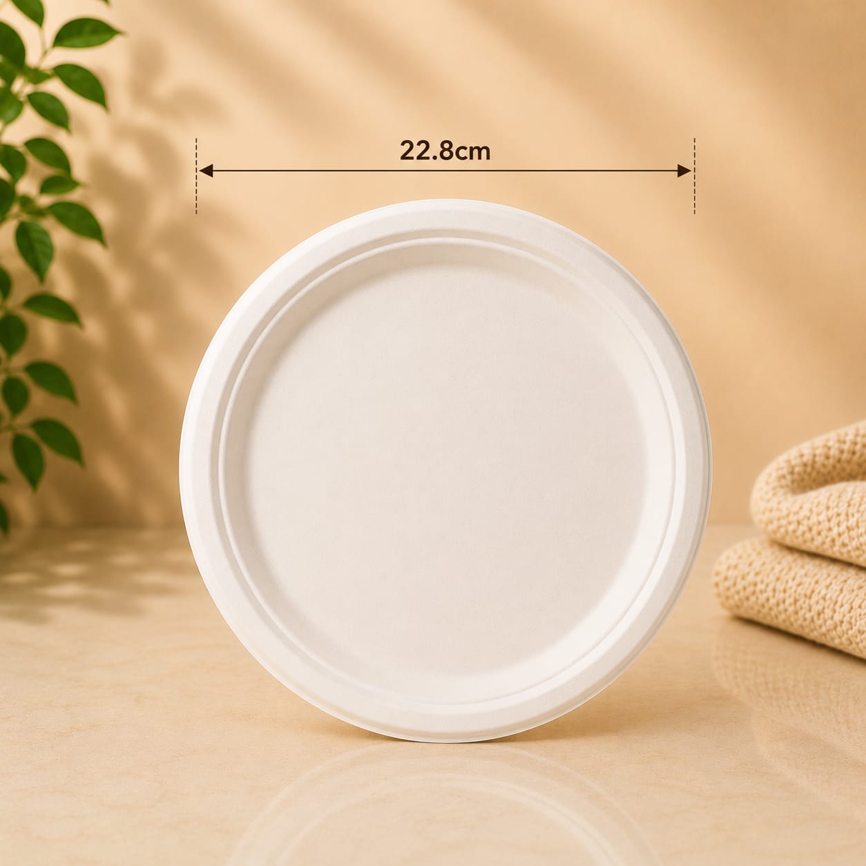 Sugarcane Round Plates 9" - 500pcs (BULK)
