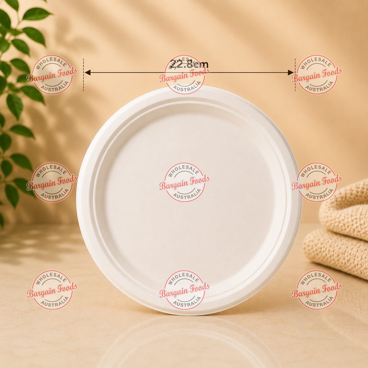 Sugarcane Round Plates 9" - 500pcs (BULK)