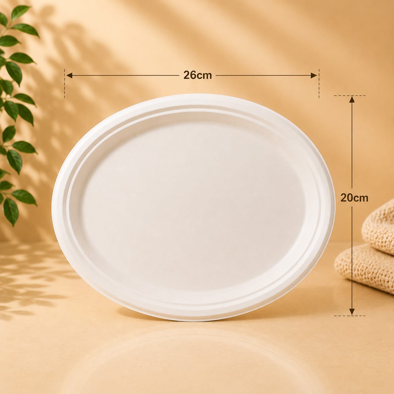 Sugarcane Oval Plates Medium - 500pcs (BULK)