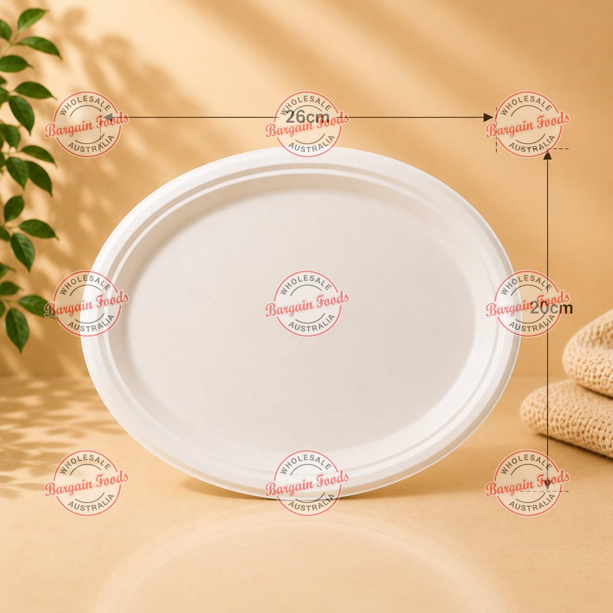 Sugarcane Oval Plates Medium - 500pcs (BULK)