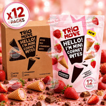 Trio Move Strawberry Mini Cornets - 75g x12 (BULK)