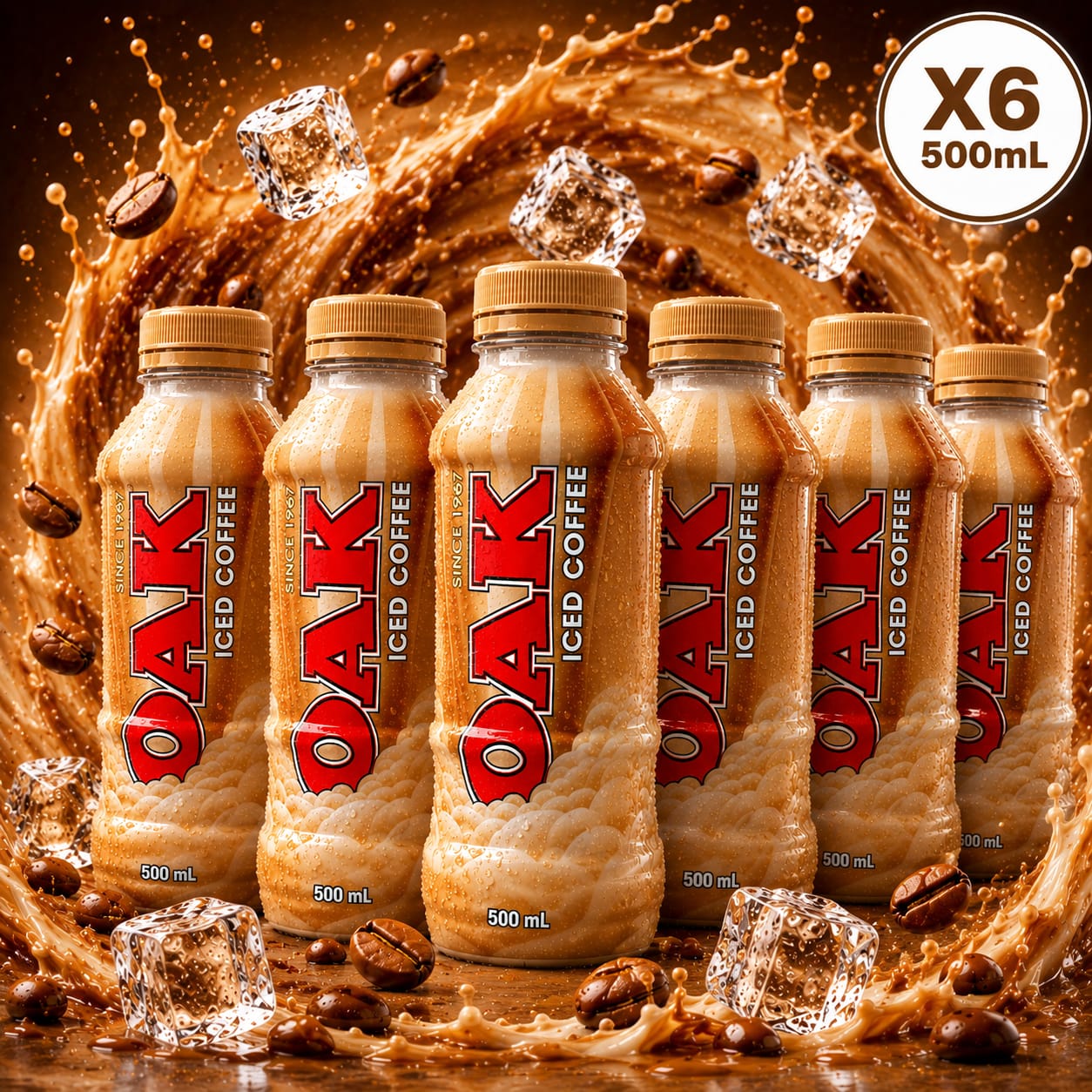 Oak UHT Coffee Flavoured Milk - 500ml x6