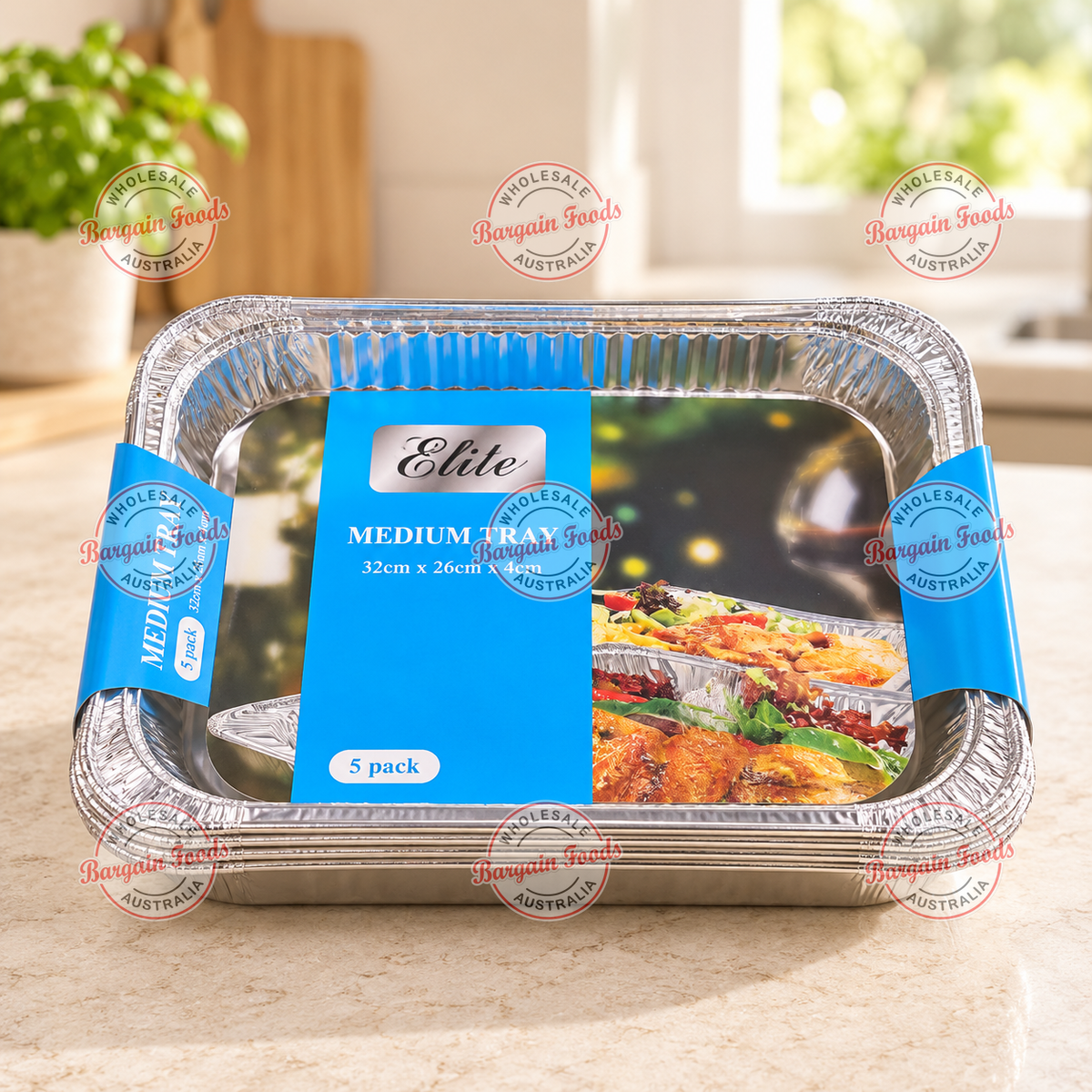 Elite Medium Aluminium Tray - 5pcs CLEARANCE