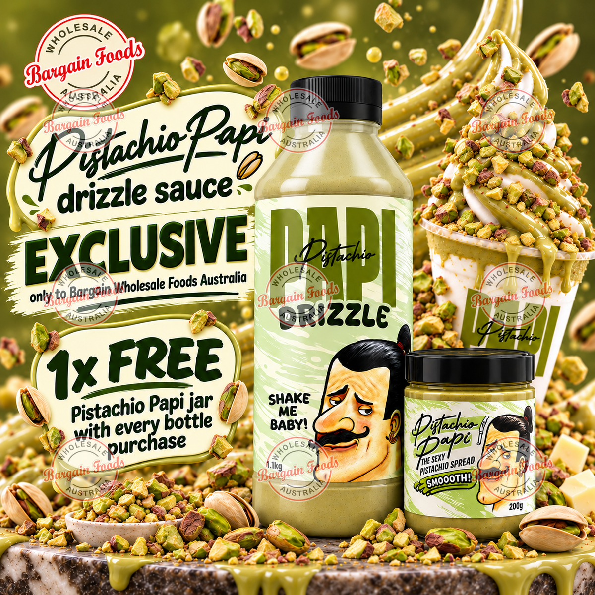 EXCLUSIVE Pistachio Papi Drizzle Sauce - 1.1kg