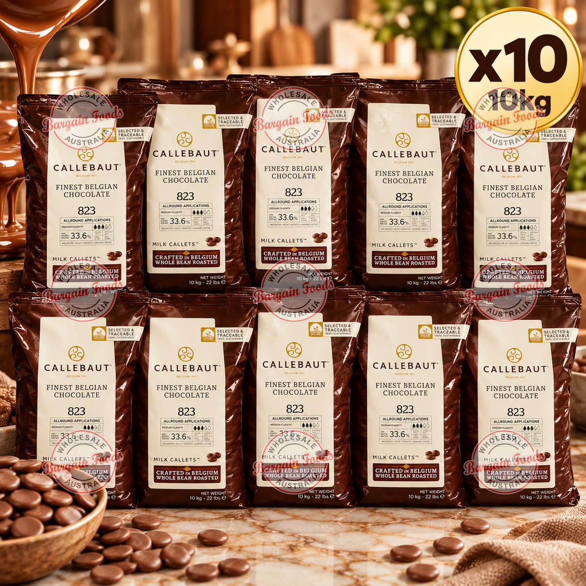 Callebaut 823 33.6% Couverture Milk Chocolate - 10kg x10 (BULK)