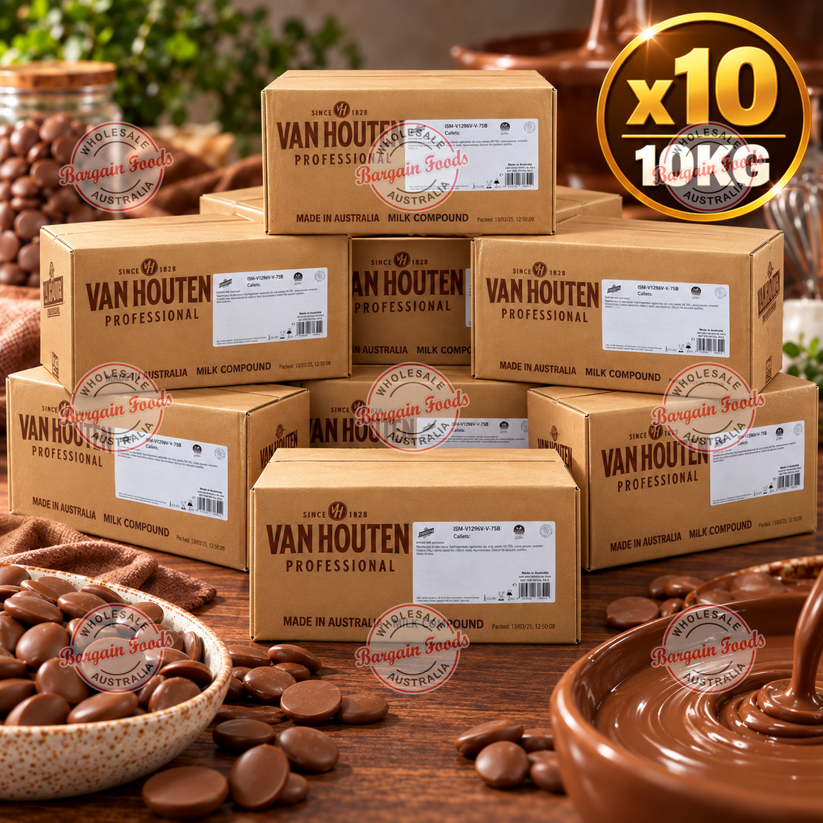 Van Houten Compound Milk Chocolate - 10kg x10 (BULK)