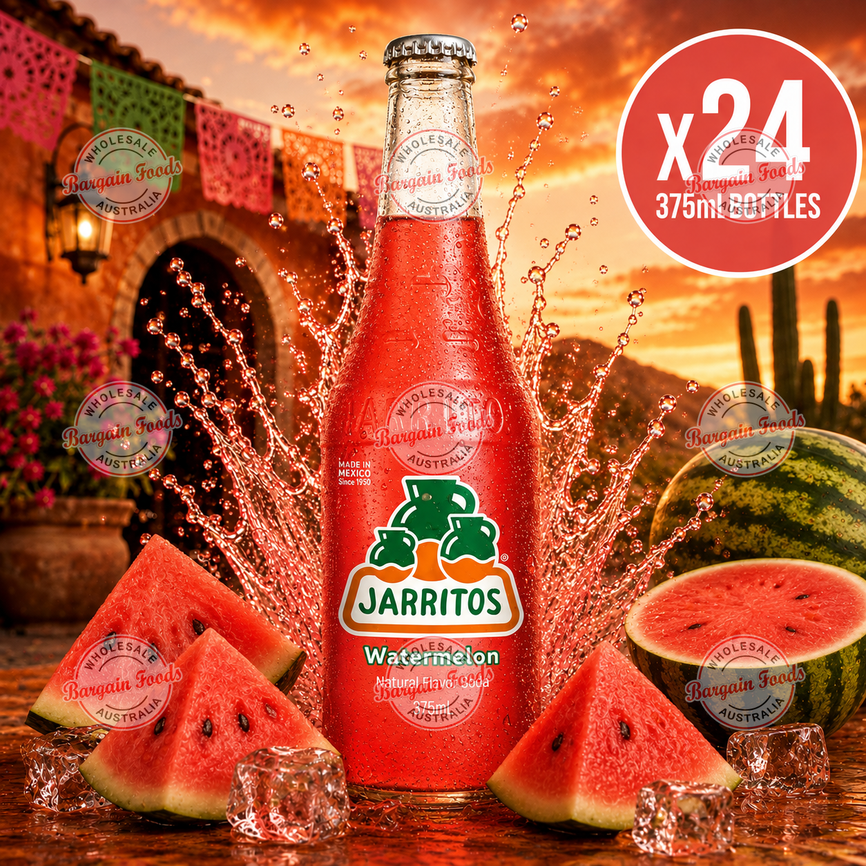 Jarritos Watermelon Soda - 375ml x24 (BULK)