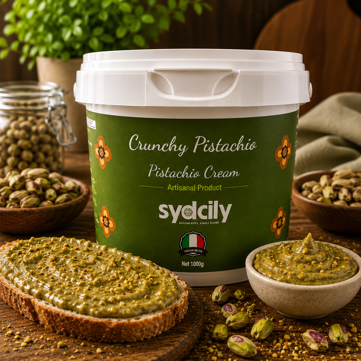 Sydcily Crunchy Pistachio Cream Spread - 1kg