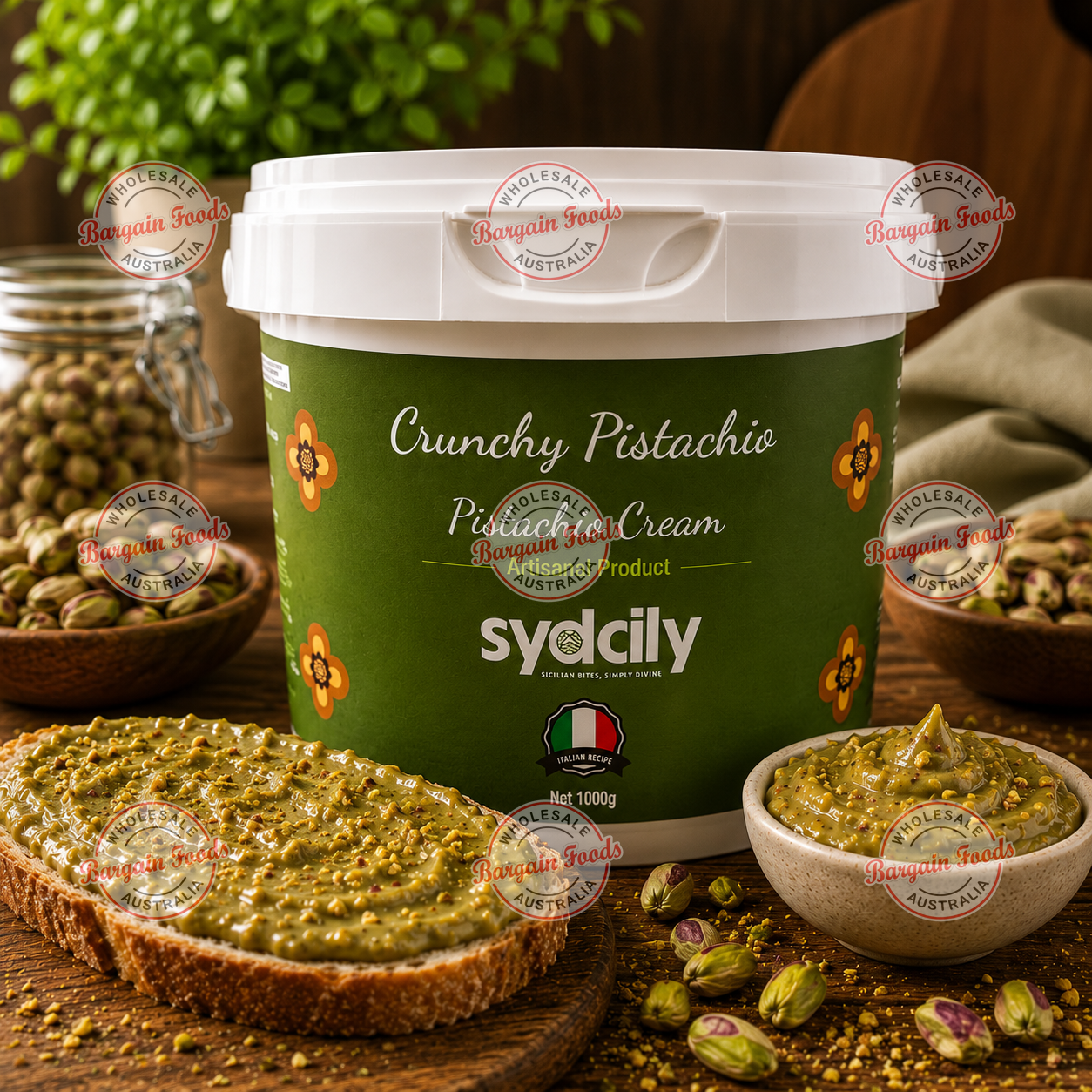Sydcily Crunchy Pistachio Cream Spread - 1kg