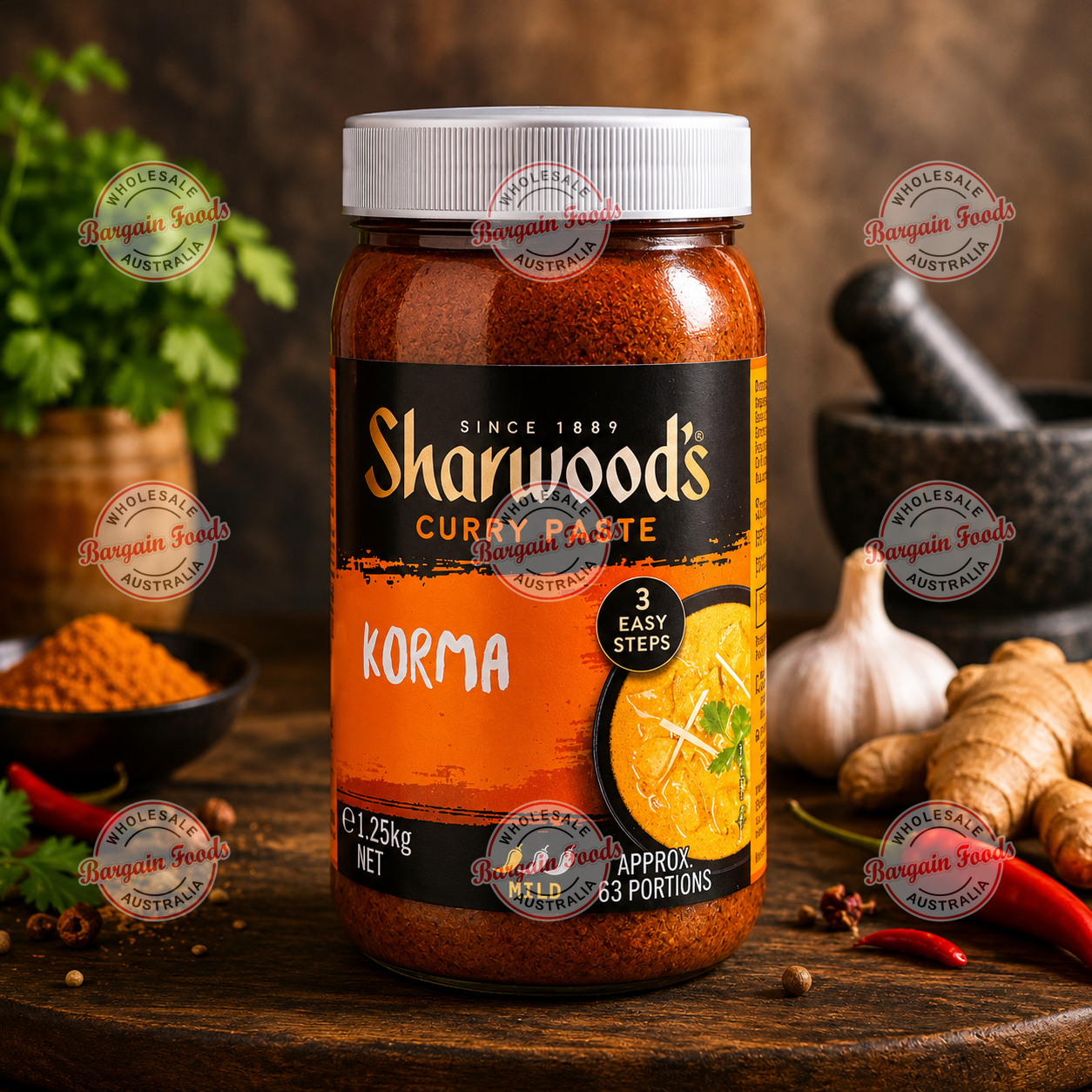 Sharwoods Curry Paste Korma Mild - 1.25kg Approx 63 Portions
