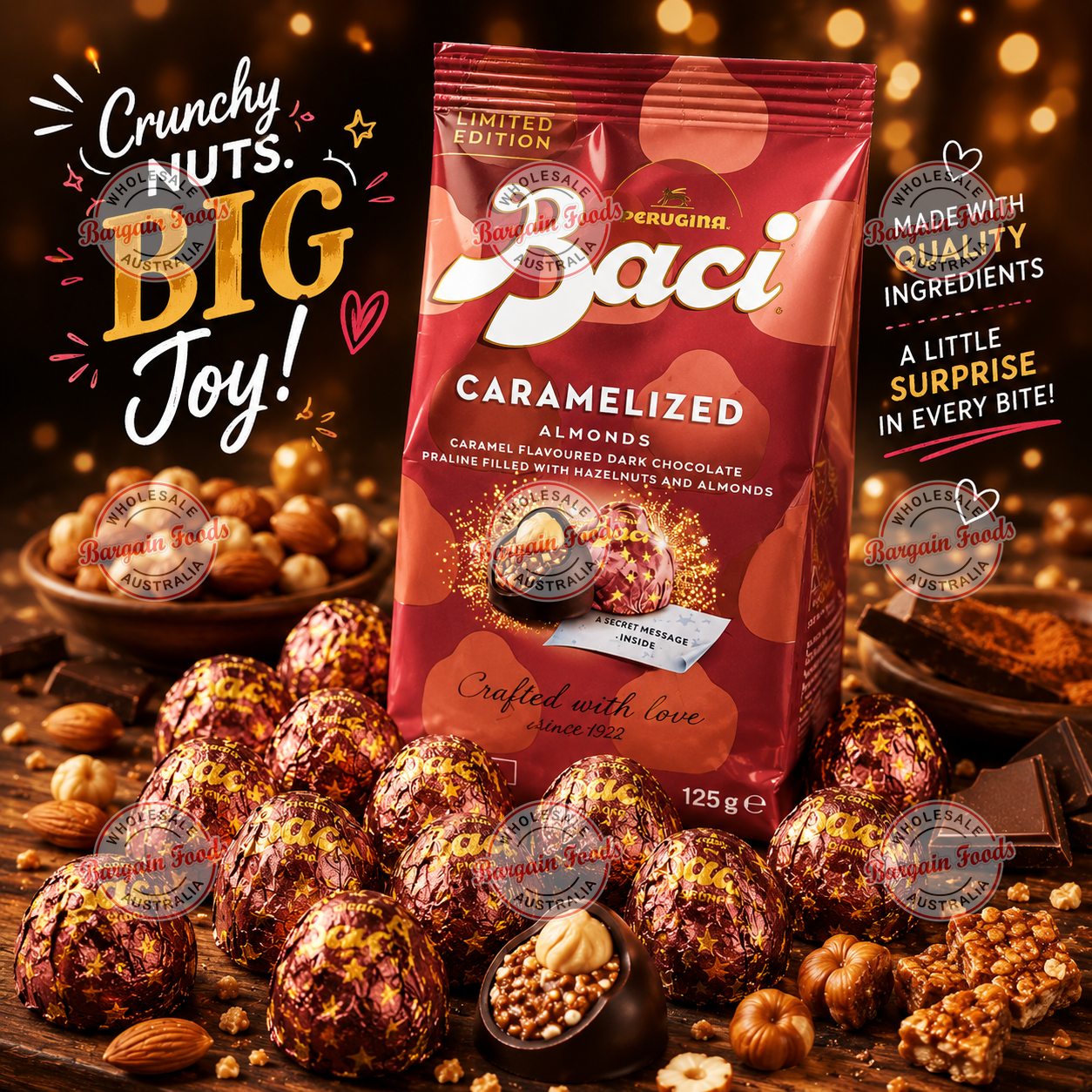 Baci Caramelized Almond And Hazelnut Dark Chocolate - 125g CLEARANCE BB31/7/26