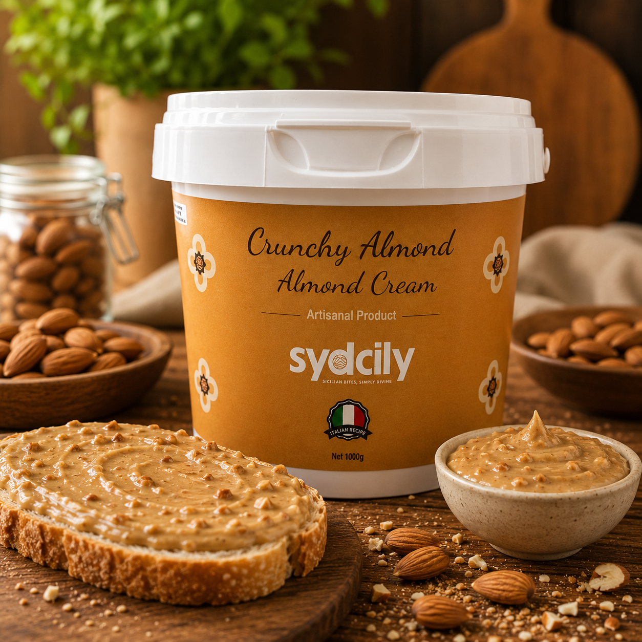 Sydcily Crunchy Almond Cream Spread - 1kg