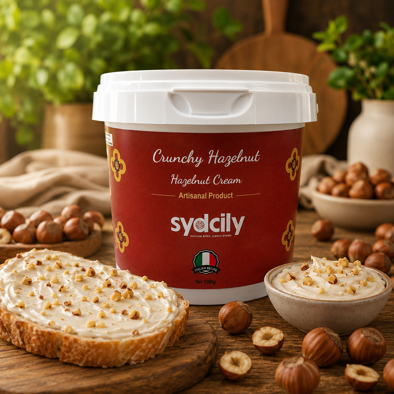 Sydcily Crunchy Hazelnut Cream Spread - 1kg (Like Bueno)