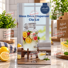 Glass Drink Dispenser With Stand - 3.7Litre