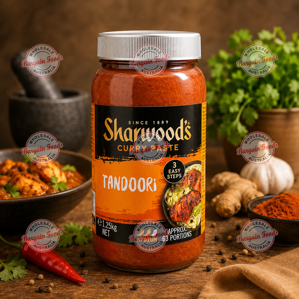 Sharwoods Curry Paste Tadoori Mild - 1.25kg Approx 63 Portions