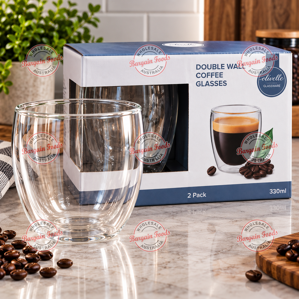 Double Wall Coffee Glasses - 2pack 330ml