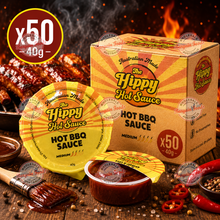 The Hippy Hot BBQ Sauce - 40g x50pcs (BULK)