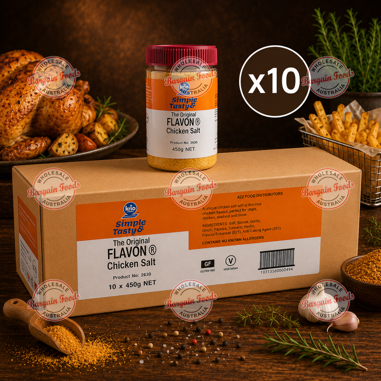Krio The Original Flavon Chicken Salt - 450g x10 (BULK) CLEARANCE