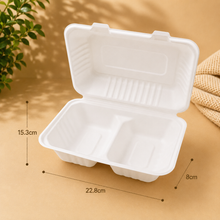 Sugarcane Regular Snack Box 2 Compartment - 250pcs (BULK)