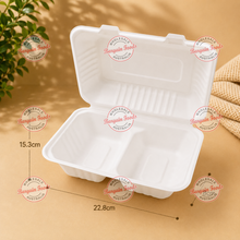 Sugarcane Regular Snack Box 2 Compartment - 250pcs (BULK)