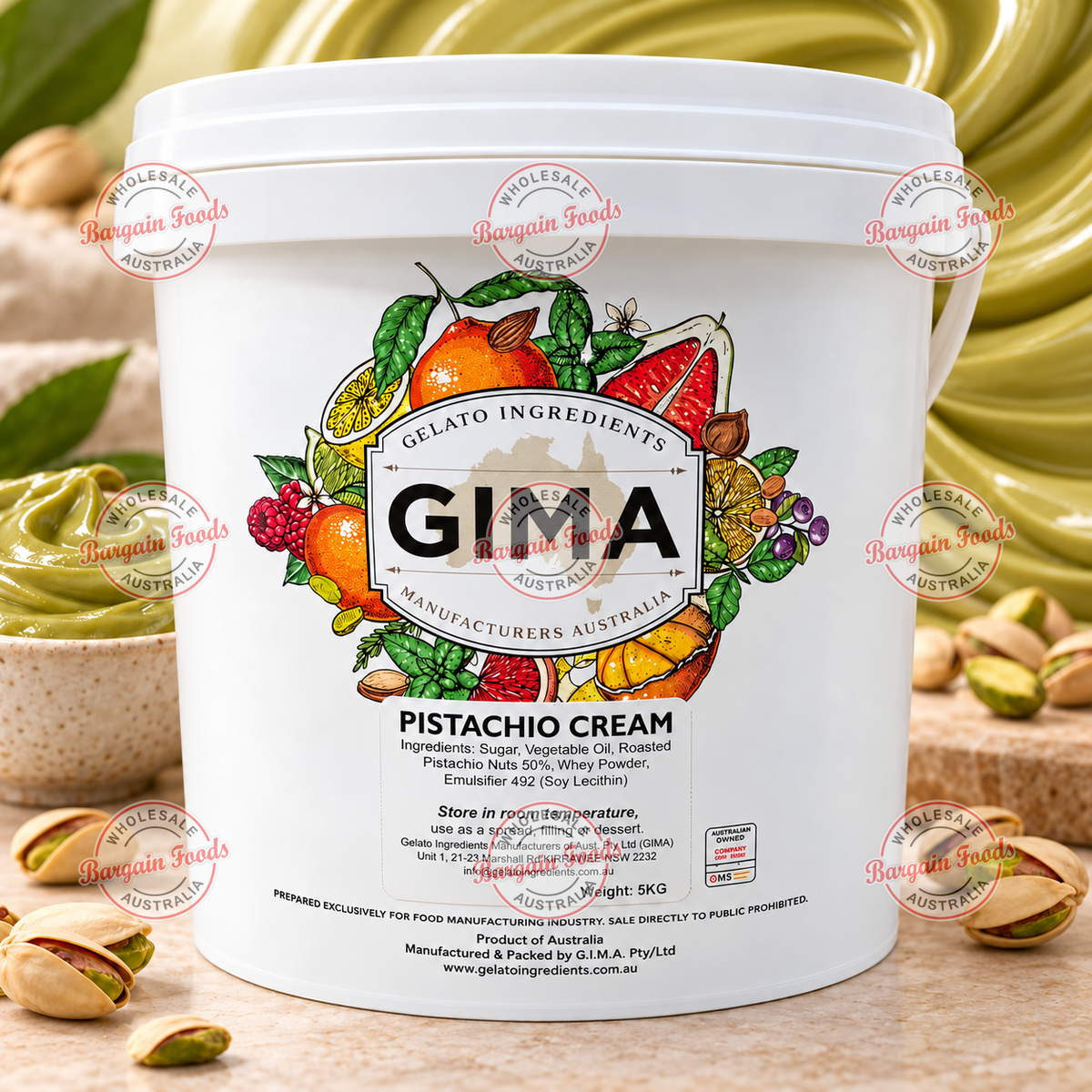 Gima 50% Pistachio Cream Spread - 5kg