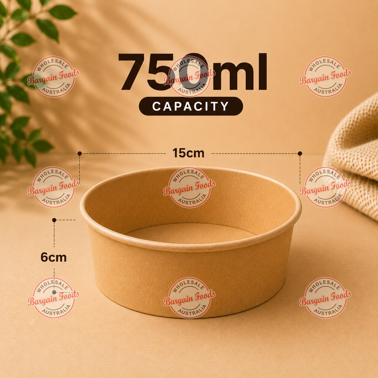 Kraft Salad Bowls 750ml - 300pcs (BULK)