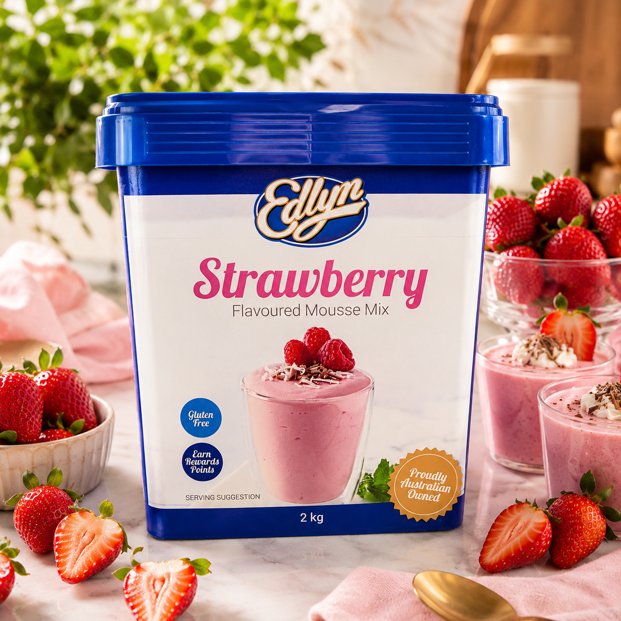 Edlyn Strawberry Mousse Flavoured Mix - 2kg