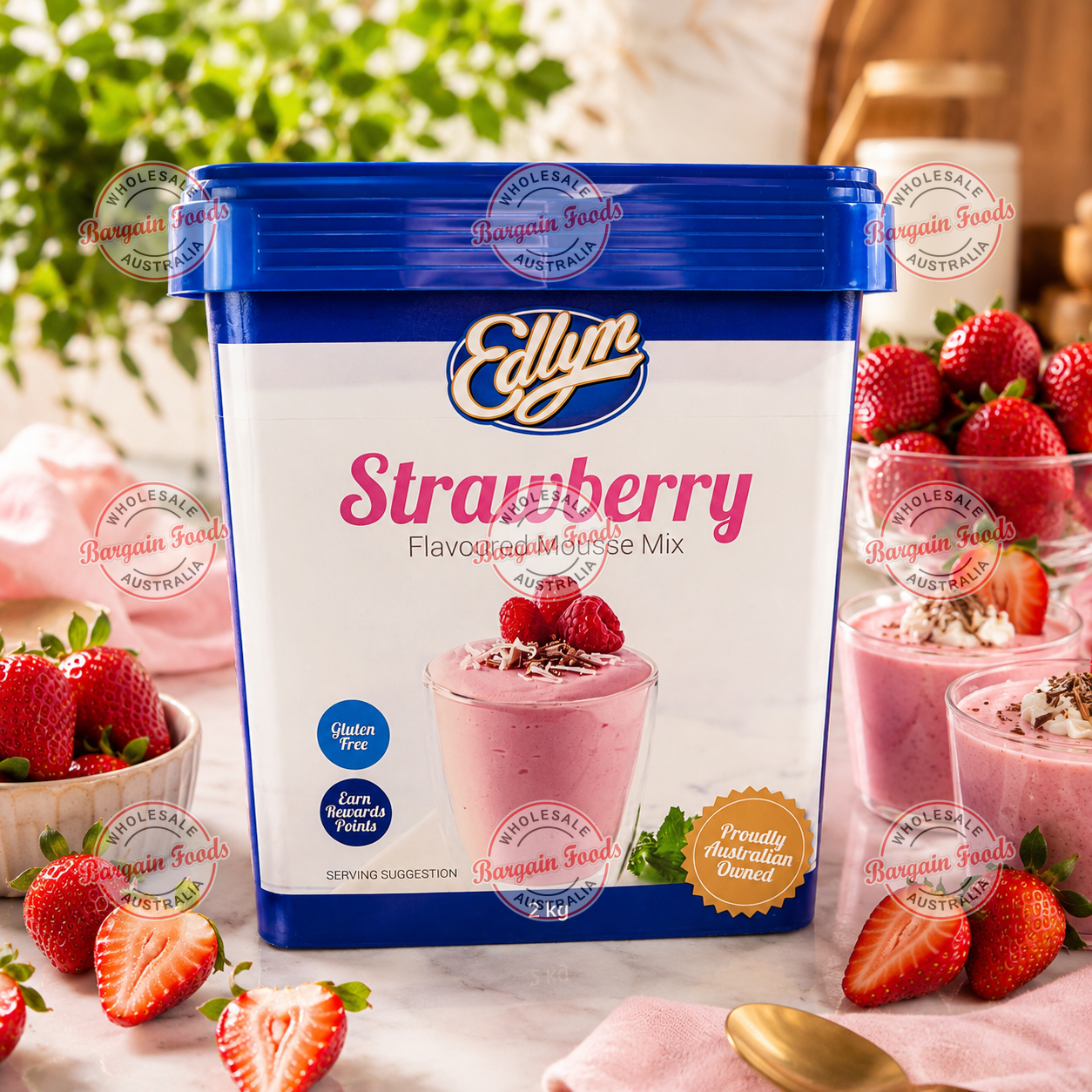 Edlyn Strawberry Mousse Flavoured Mix - 2kg