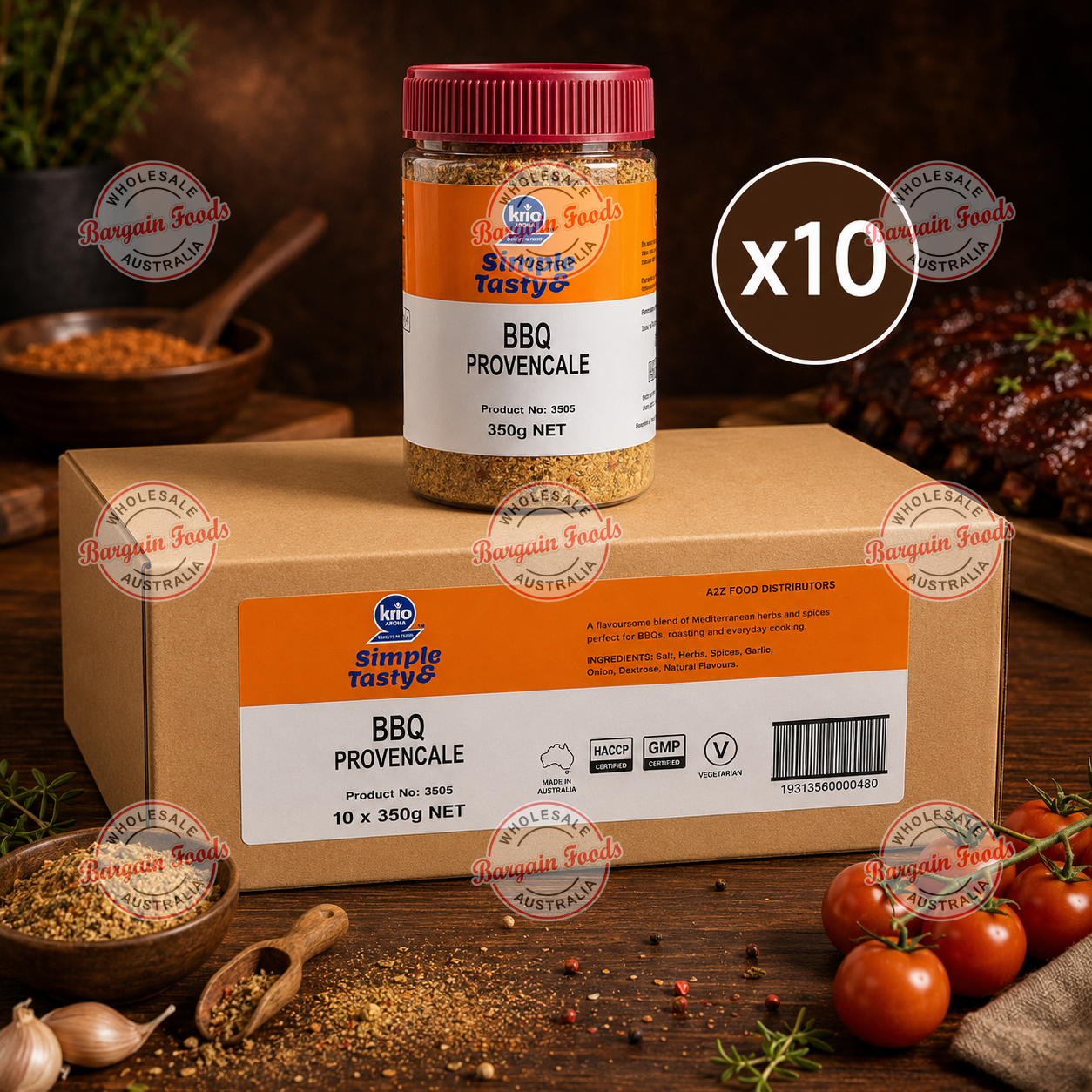 Krio BBQ Provencale Seasoning - 350g x10 (BULK) CLEARANCE