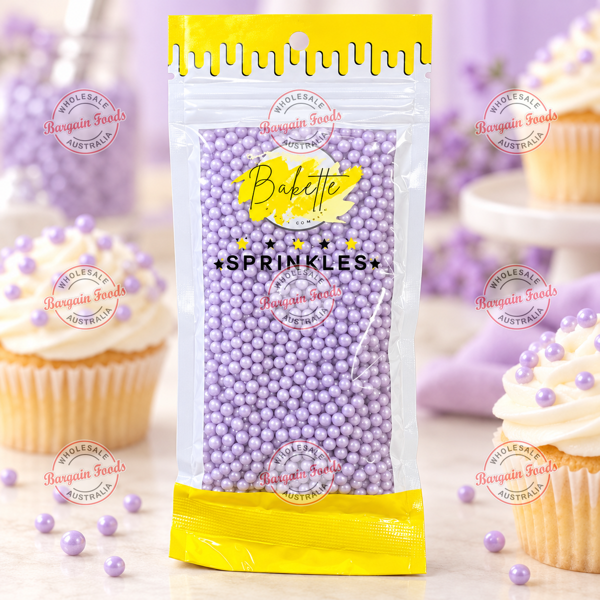 Bakette Pearly Purple Sugar Pearls - 56g