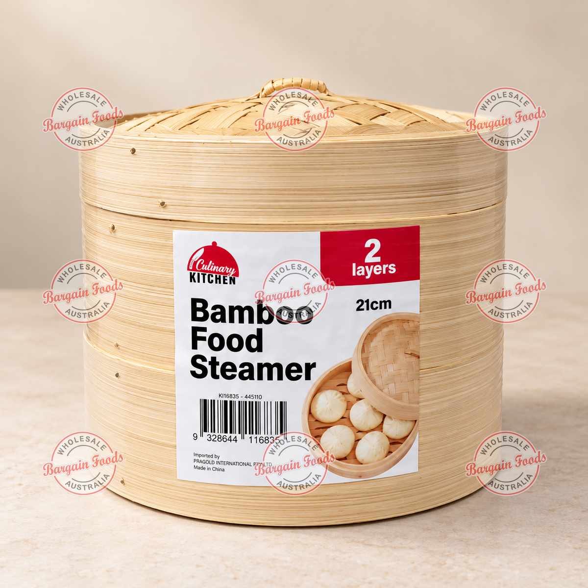 Bamboo Food Steamer 2 Layers - 21cm CLEARANCE