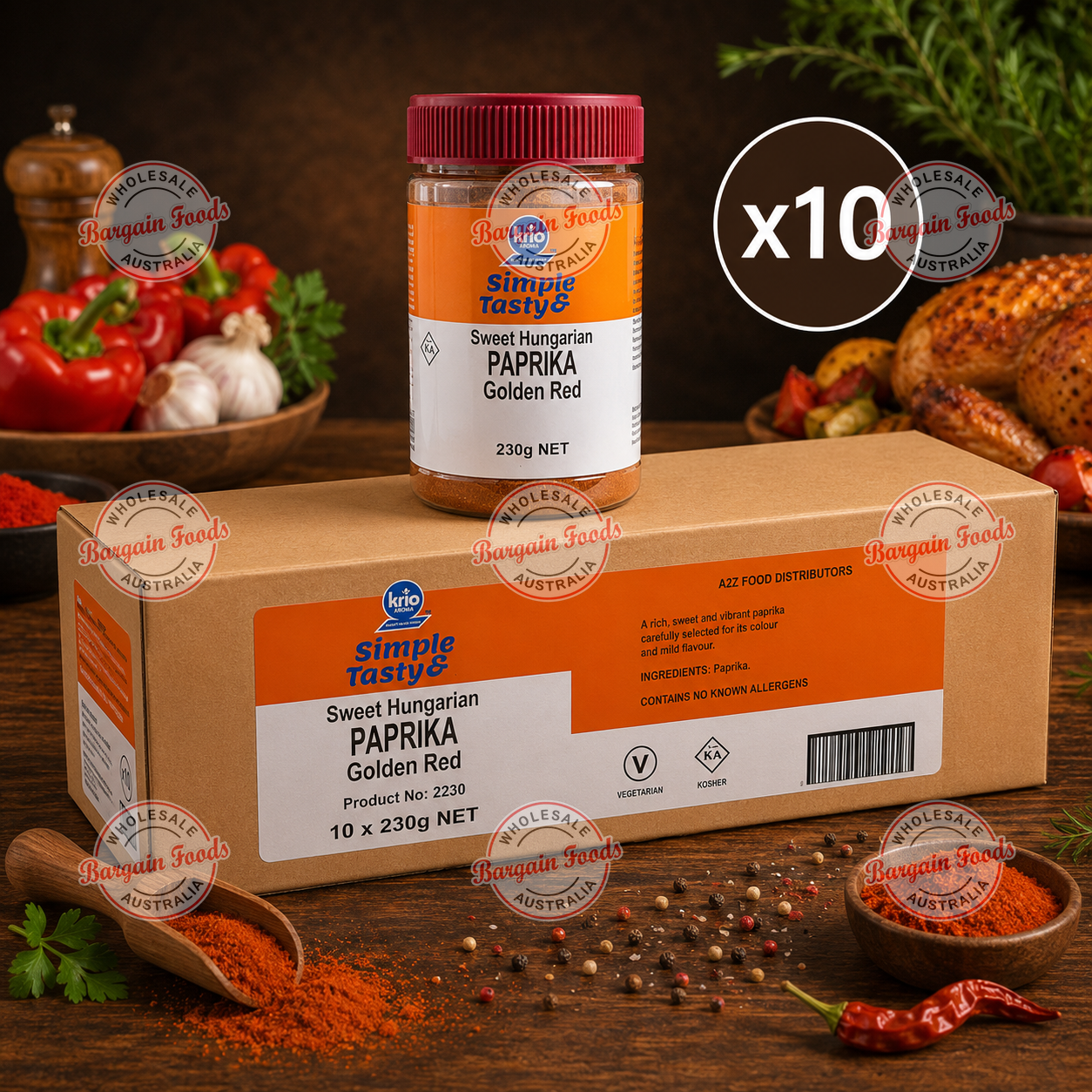Krio Paprika Sweet Hungarian Spice - 230g x10 (BULK) CLEARANCE