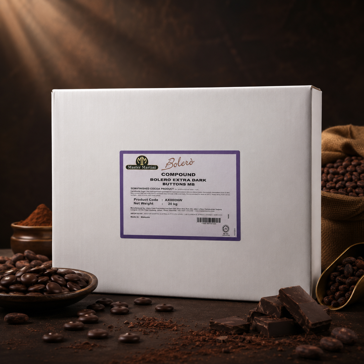 Master Martini Bolero Compound Extra Dark Chocolate - 20kg