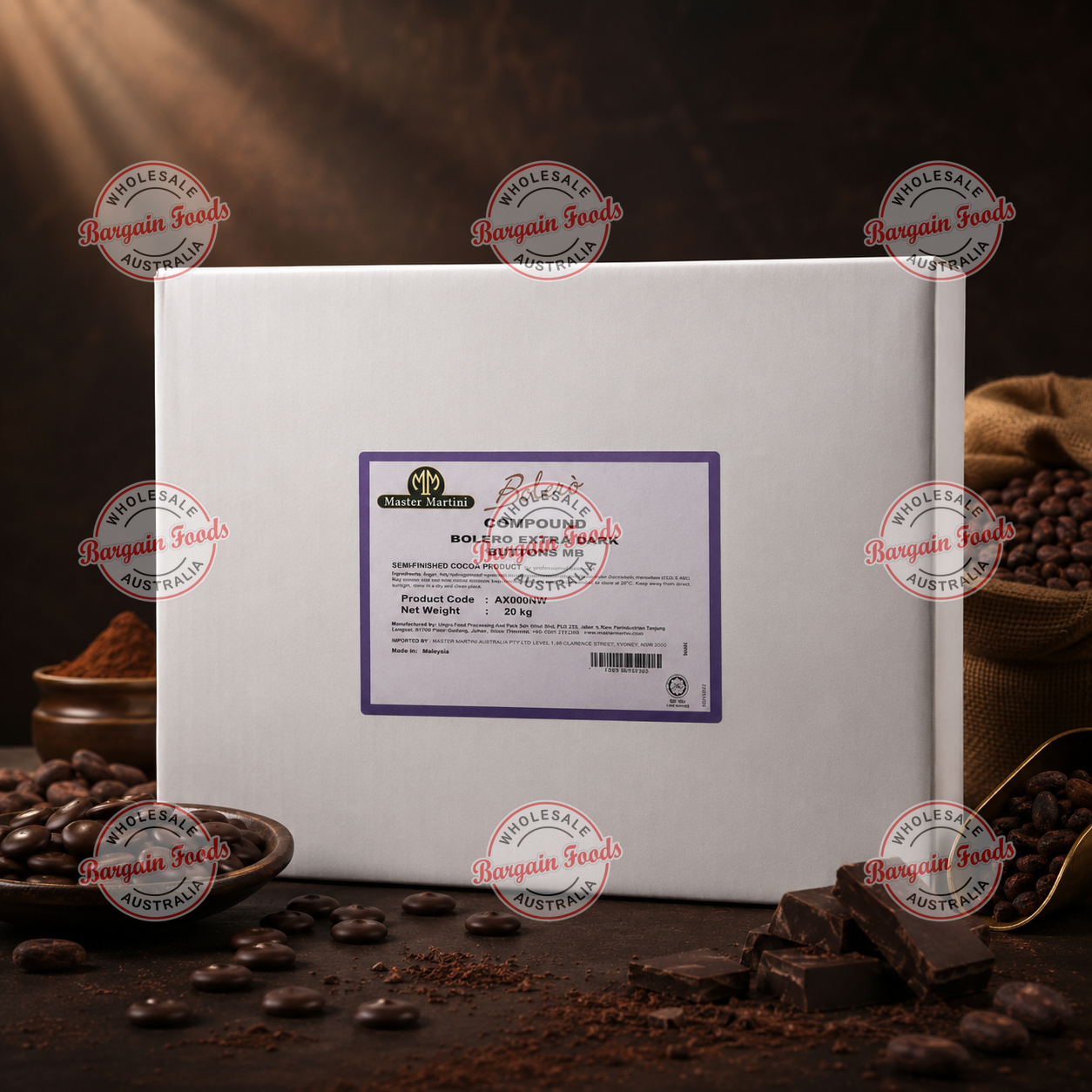 Master Martini Bolero Compound Extra Dark Chocolate - 20kg