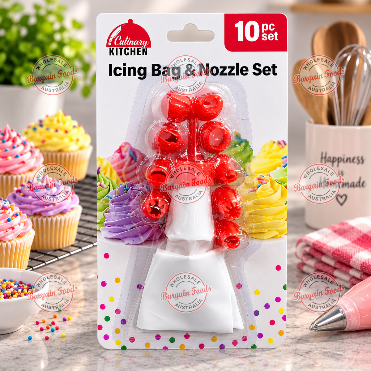 Icing Bag And Nozzle Set - 10pcs 24x 14cm