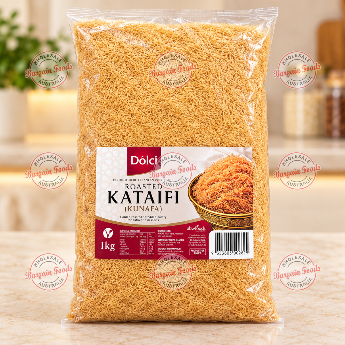 Dolci Roasted Kataifi Golden Shredded Pastry - 1kg