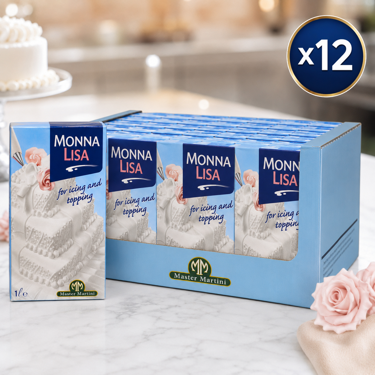 Master Martini Mona Lisa Single Purpose Whipping Cream - 1L x12 (BULK) CLEARANCE BB 25/06/26