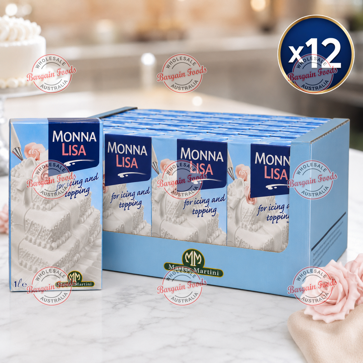 Master Martini Mona Lisa Single Purpose Whipping Cream - 1L x12 (BULK) CLEARANCE BB 25/06/26