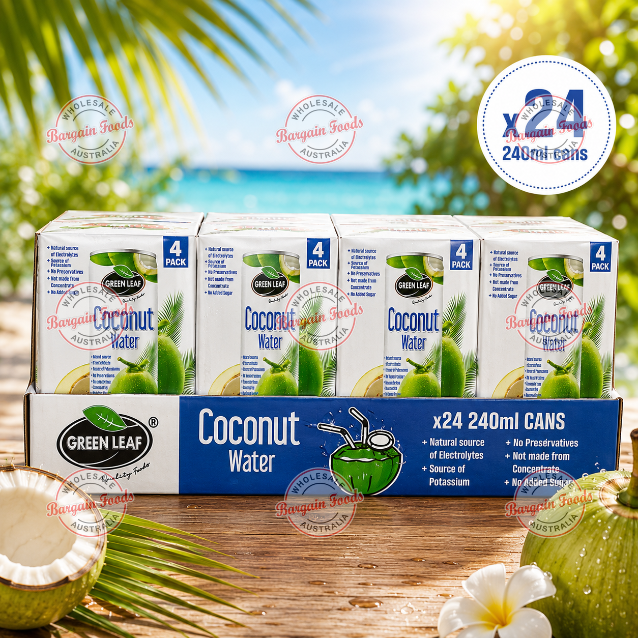 Green Leaf Coconut Water - 240ml x 24