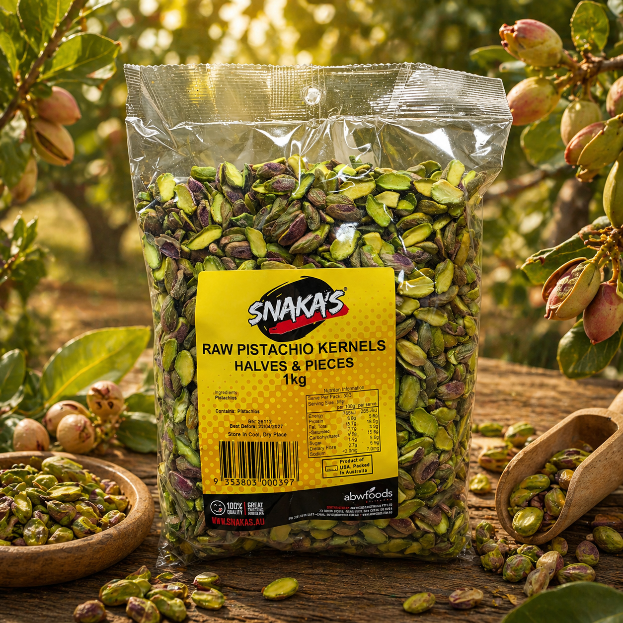 Snakas Pistachio Kernal Halves - 1kg