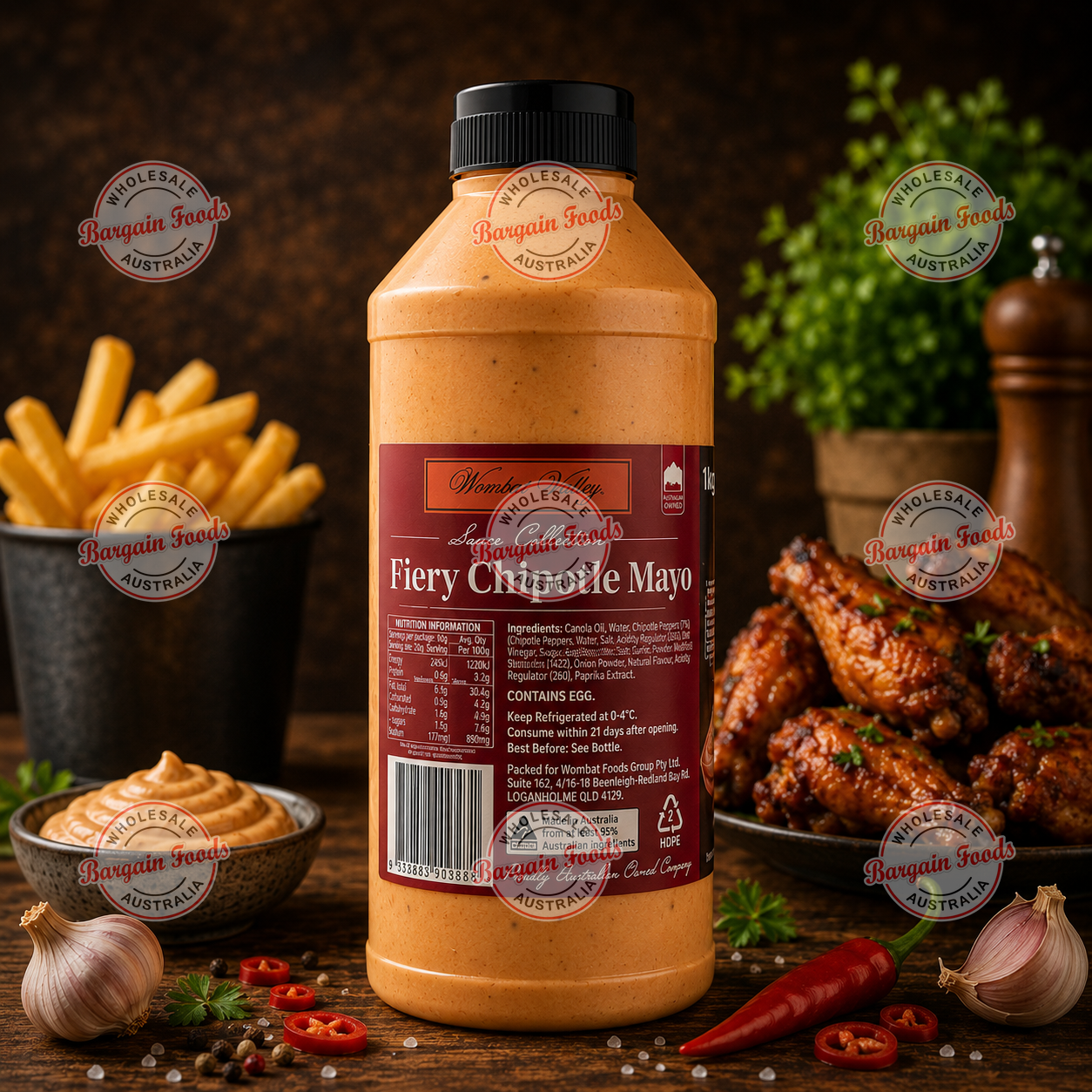Wombat Valley Fiery Chipotle Mayo Sauce - 1kg