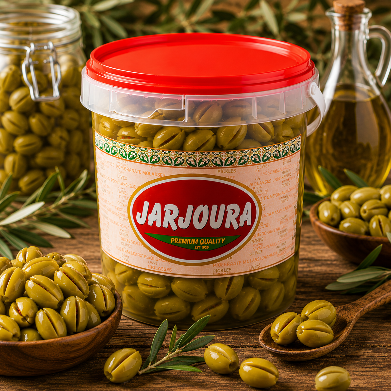 Jarjoura Green Olives - 1kg