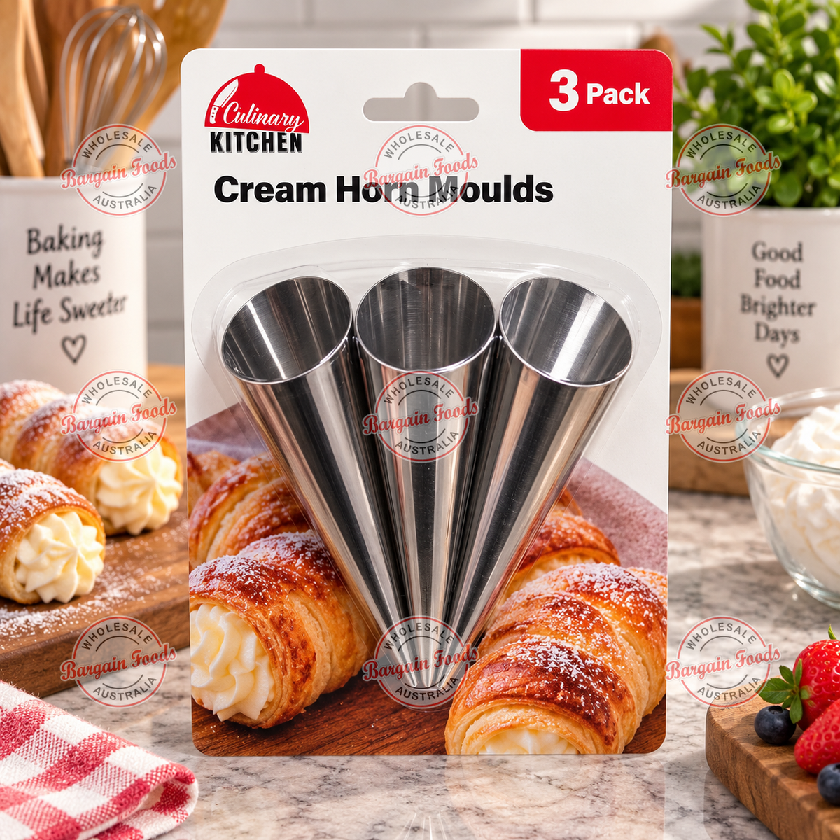 Cream Horn Moulds - 3pack