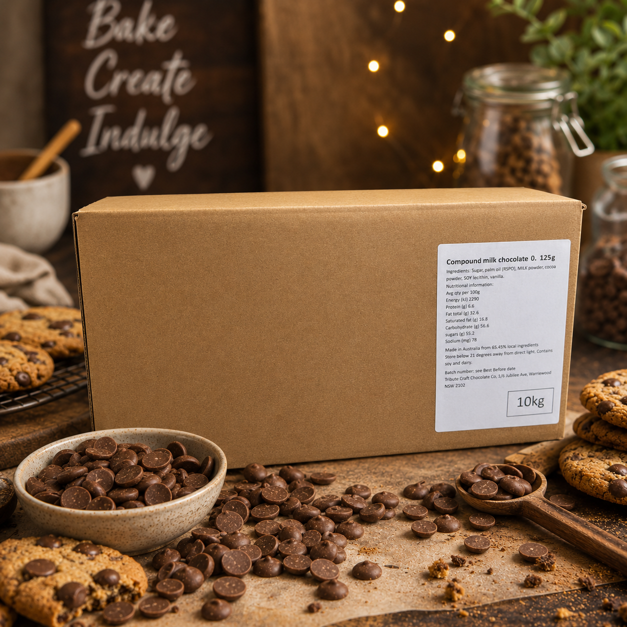 Tribute Milk Compound Chocolate 0.125g  Baking Callets - 10kg