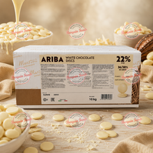 Master Martini Ariba Couverture 22% White Chocolate Discs - 10kg