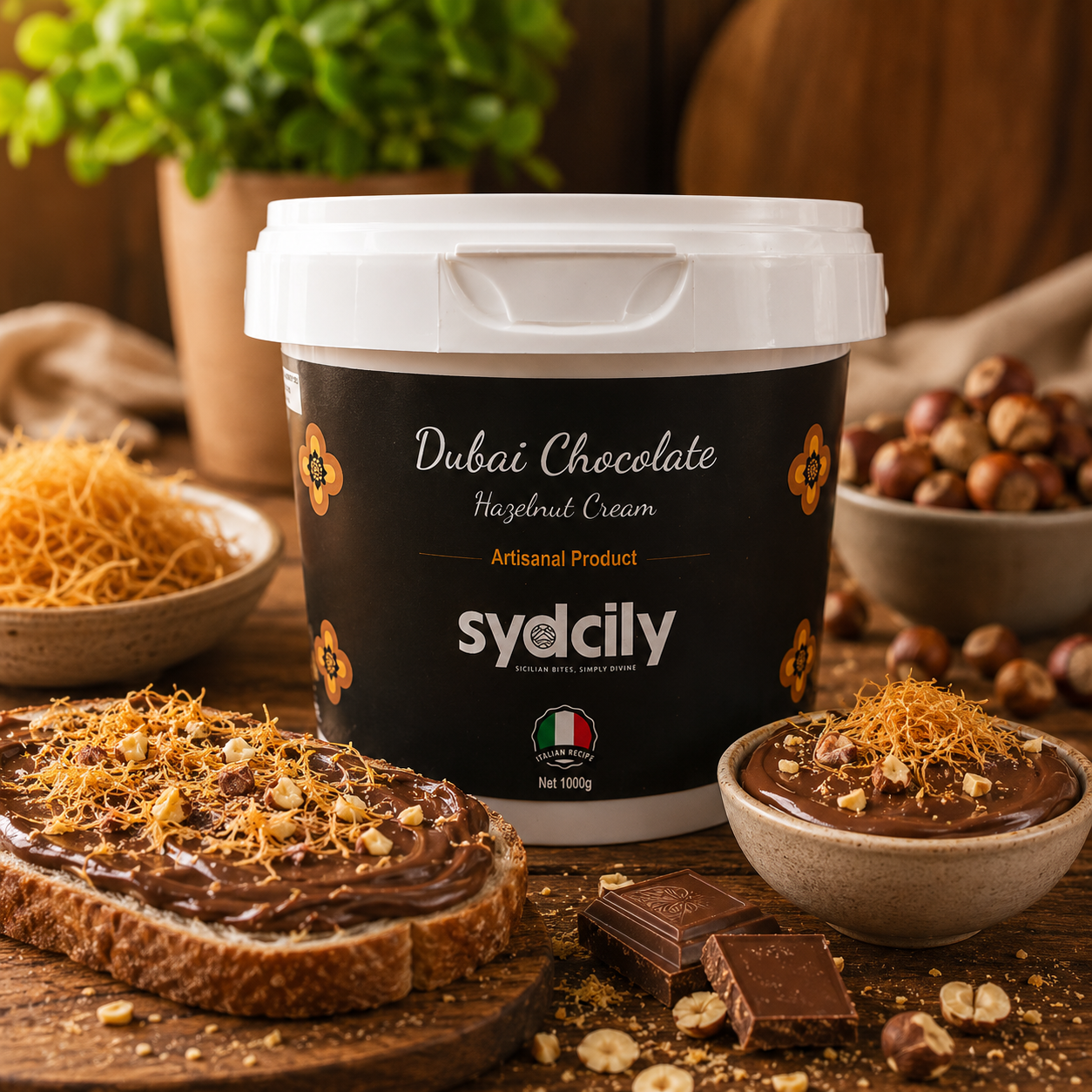 Sydcily Dubai Chocolate Cream Spread - 1kg